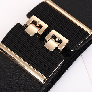 Women's Wide Stretch Belt with Elegant Metal Hook