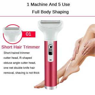 Women's  Five-in-One Private Hair Trimmer Shaver Electric Epilator