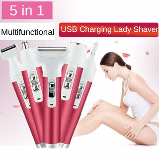 Women's  Five-in-One Private Hair Trimmer Shaver Electric Epilator