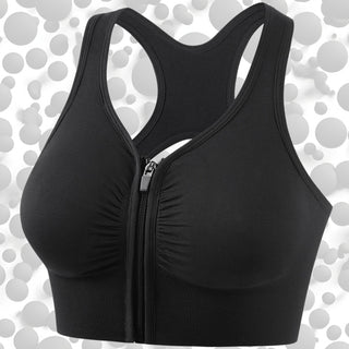 Shockproof Plus Size Running Yoga Fitness Cut-out Front Zipper Women's Sports Bra