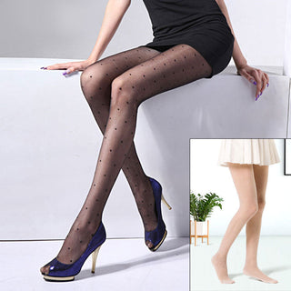 Jacquard 8D Ultra-thin T Crotch Small Polka Dot Transparent Pantyhose Stockings