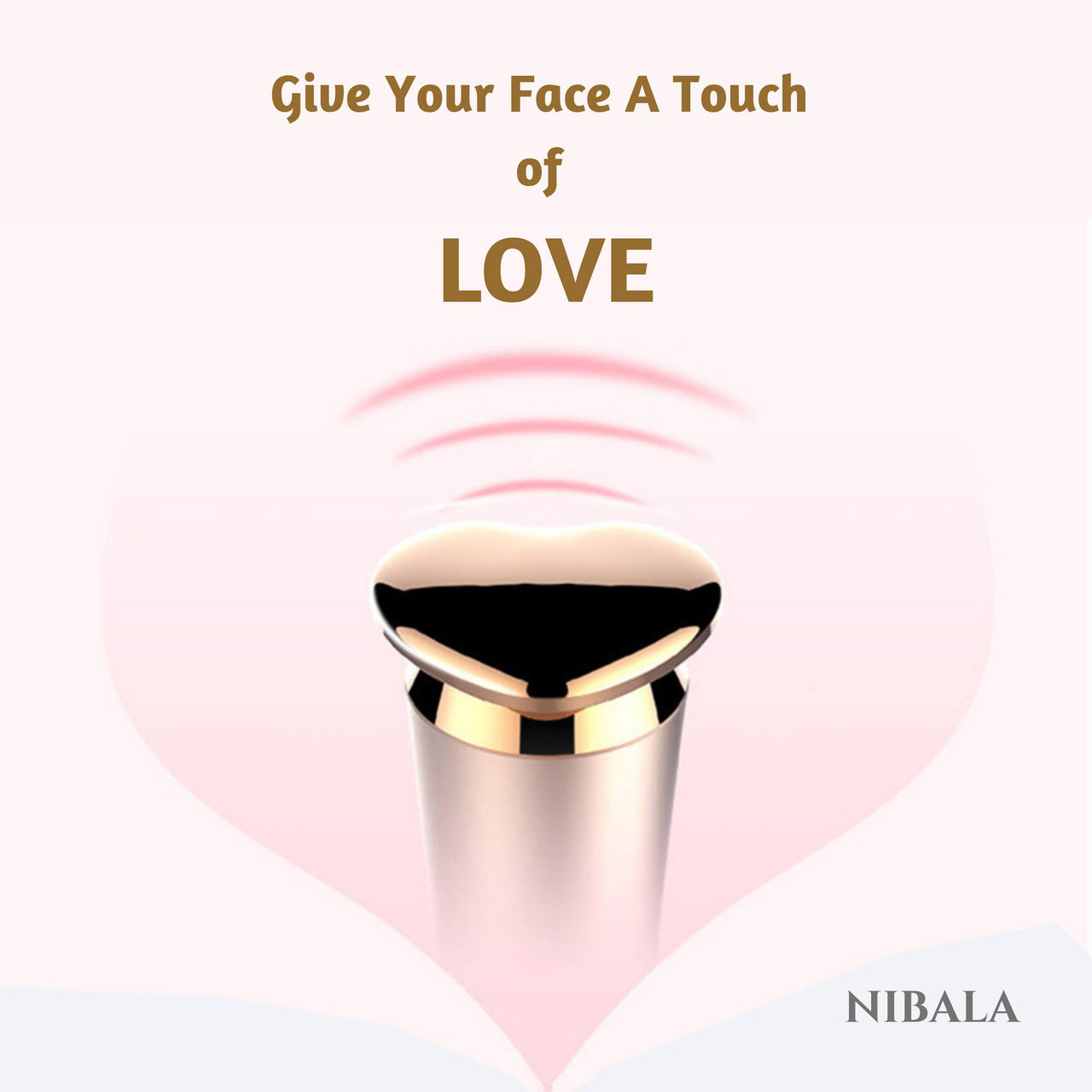 Face lifting massager head with heart shape helps for facial massage