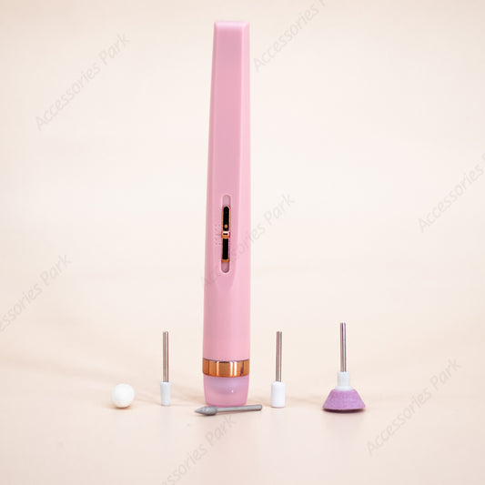 A pink color Manicure device with 5 beads