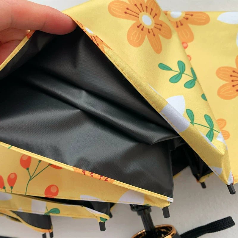 Mini-convenient five-fold parasol, automatic folding umbrella