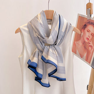 Gorgeous Simple Striped Pattern Scarf High-end Viscose Scarf