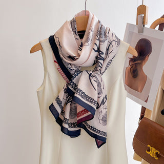 Colorful Luxurious Double Side Floral Printed Women's Viscose Scarf