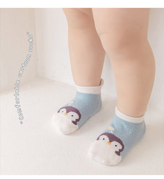 All Seasons Non-Slippery Heel Style Cartoon Printed Soft and Comfortable Baby Socks