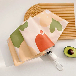 Flower Printed Automatic Dual Purpose Small Folding Umbrella