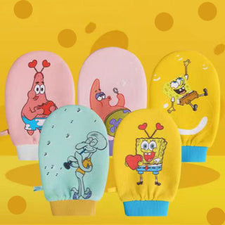 Cute Cartoon Gloves Style Rubbing Bath Towel for Children