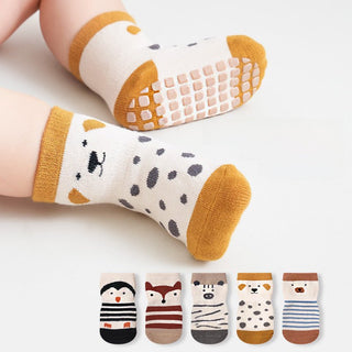 Non-Slippery All Seasons Cotton and Comfy Floor Socks for Newborn and Toddlers