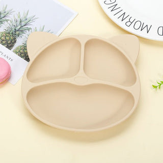 Infant integrated compartment Anti Slip Silicon Dine Plate for Children