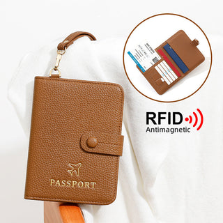 PU Leather RFID Anti-Theft Travel Passport & Card Holder For women