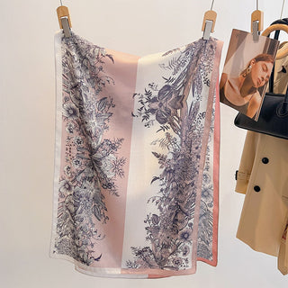 High Quality Luxury Retro Style Both sided Floral Printed Viscose Scarf