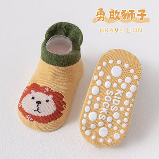 All Seasons Non-Slippery Heel Style Cartoon Printed Soft and Comfortable Baby Socks