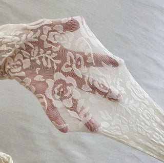 Thin Flesh Hollow Lace Rose Jacquard Pantyhose Women's Durable Invisible Base Stockings