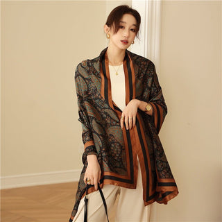Traditional Retro Design Women's Elegant Satin Silk Scarf