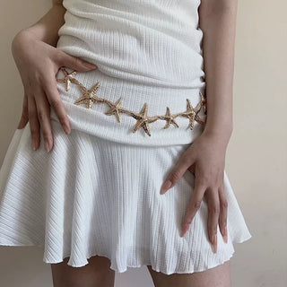 European Style Star Shaped Metal Waist Chain for Female