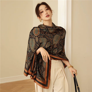 Traditional Retro Design Women's Elegant Satin Silk Scarf