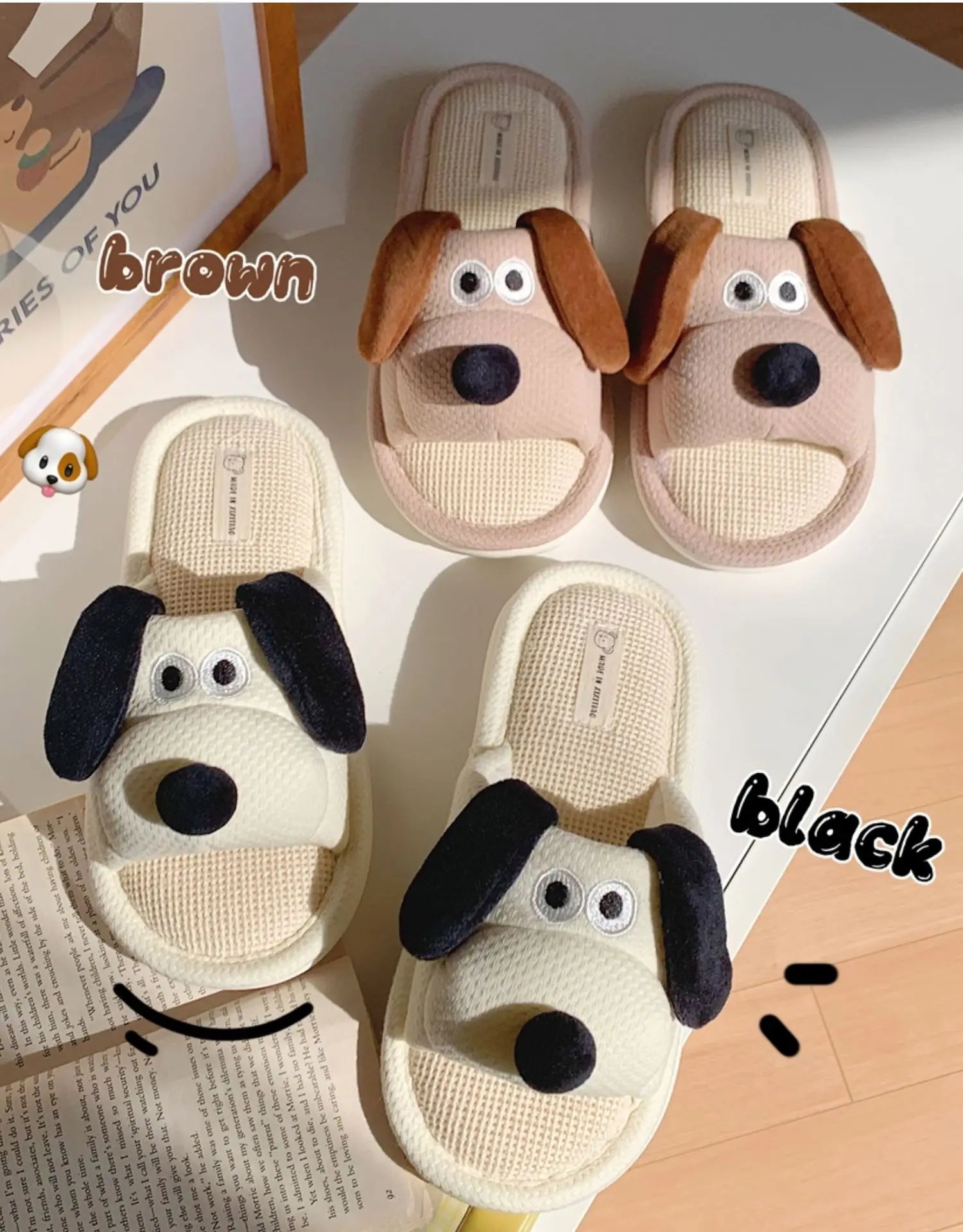 Cute Puppy Design High-Quality Indoor Slippers