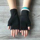Handmade Knitted Winter Gloves With Soft Floral Crochet