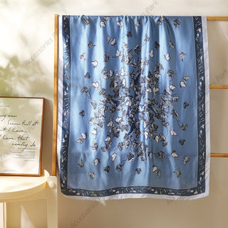 Beautiful Wild Butterfly Printed Silky Smooth Satin Silk Scarves