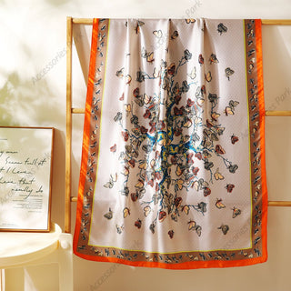 Beautiful Wild Butterfly Printed Silky Smooth Satin Silk Scarves