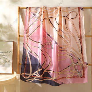 European Style Royal Pattern Multicolor Premium Satin Silk Scarves