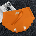 Wavy Ice Silk Seamless Women's Mid-Rise cotton Gear Panties