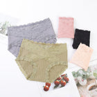 Women's Seamless Mid-rise Lace Stitching Cotton Breathable Plus size Panties