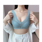 Wireless Vest Style Hollow Breathable Thin Cotton Deep V Pattern Push-up Bra