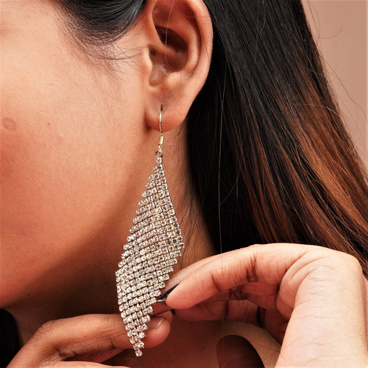 Zircon stone stylish design earrings