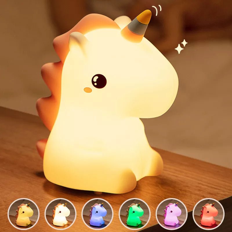 Rechargeable  Unicorn Cute Silicone LED Touch Night Light  Lamp for Gifts