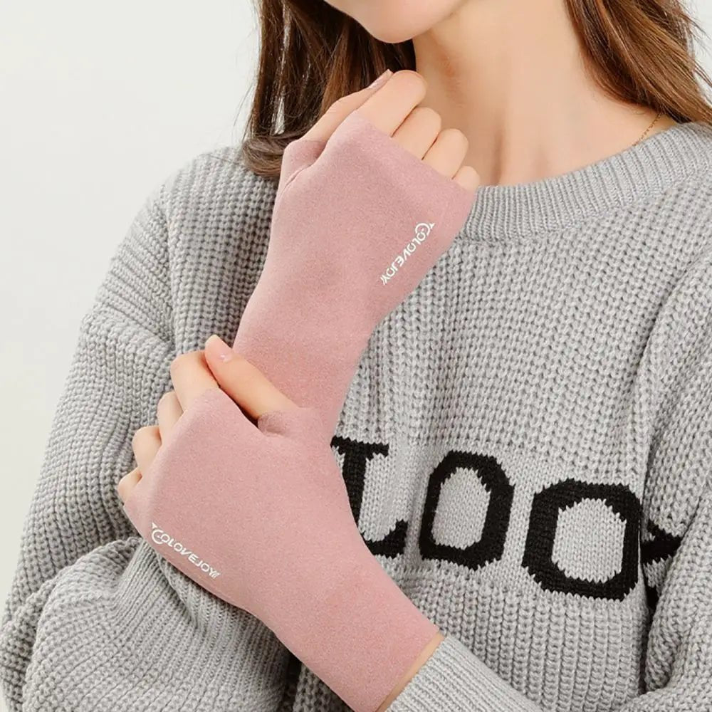 Solid Color Non-Slip Half Finger Hand Gloves