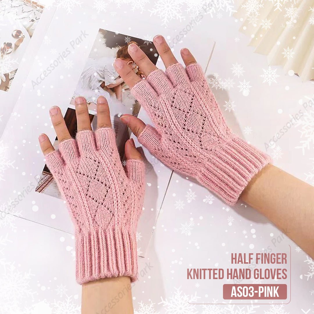 Women's Half Finger Knitted Hand Gloves