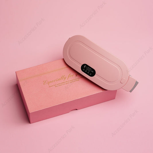 A pink color menstrual heating belt 