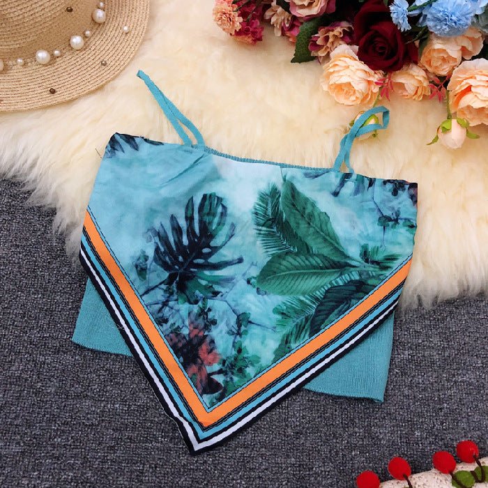 Summer Irregular Pattern Design Camisole Women's Outerwear  Belly Pocket Top
