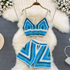Hand-crocheted knitted suit Low-cut V-neck high-waisted Honeymoon Lingerie Set