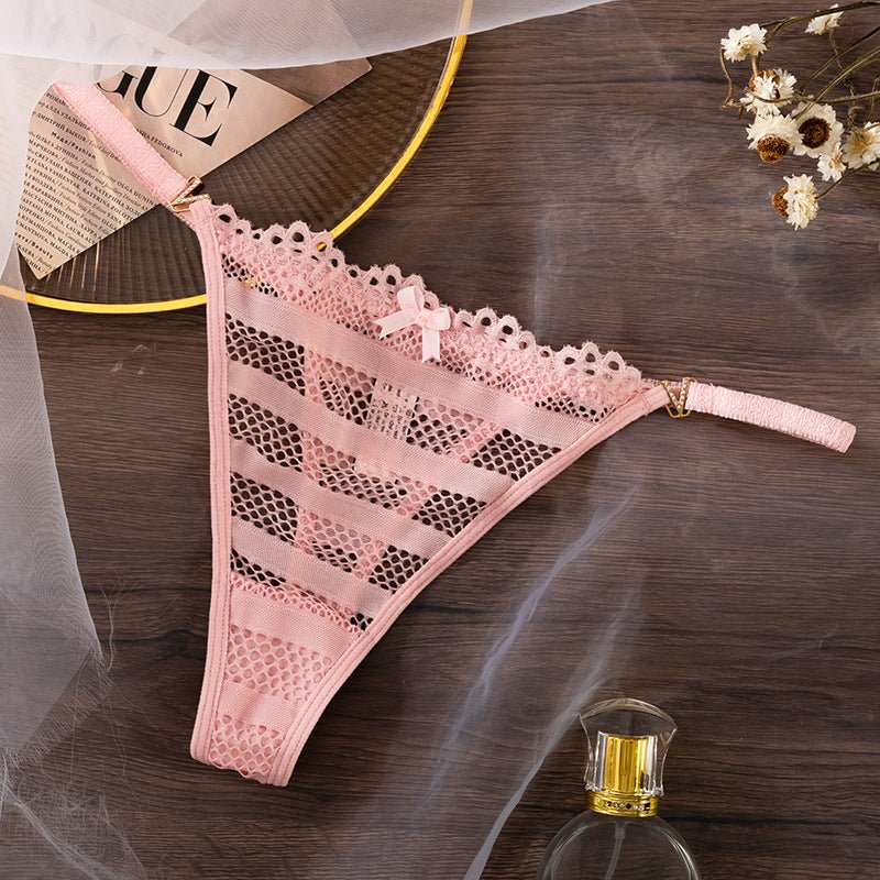 European Style Women's Thin Lace Light and Breathable Thong Panties