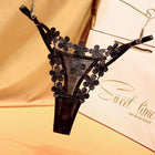 Flower Embroidery Comfortable Adjustable Straps Metal Buckle Design Thong  Panties