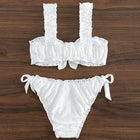 High-Quality Women's Split Two-piece Solid Color Lace Tie Bow Style Swimsuit bikini
