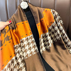 Korean Style Houndstooth Pattern Silk Scarf