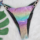 Western Style High Quality Colorful Bronzing Snake Print Bikini Suits