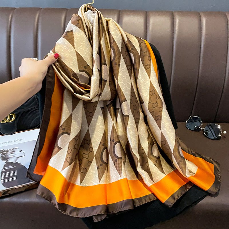 Fashionable Dual-purpose Long Satin Silk scarf