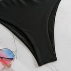 Europe And American Style High Waist Solid Color Bikini Swimsuit