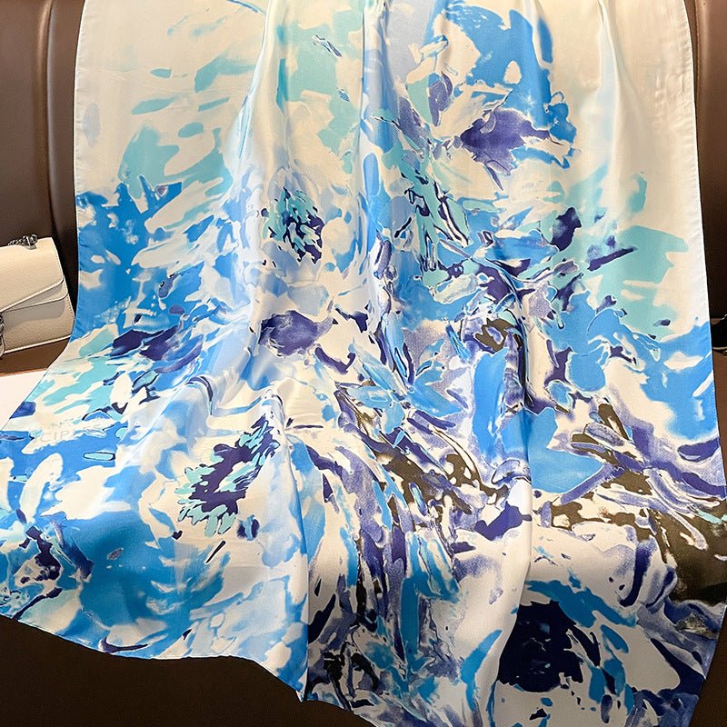Multicolor Printed Summer Friendly High-Quality Satin Silk Scarf