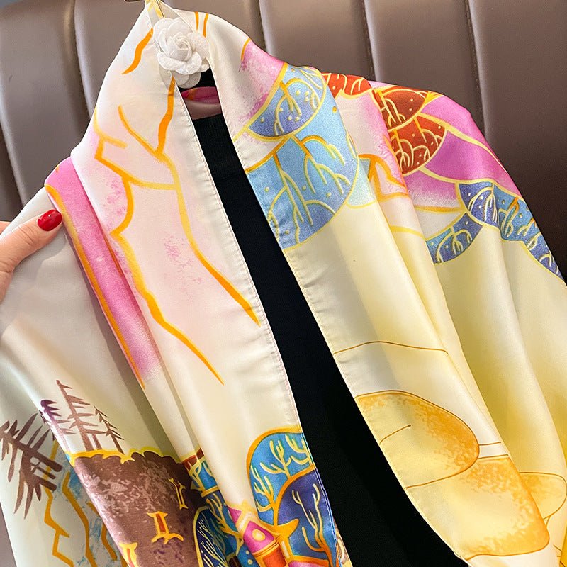Summer Friendly Comfortable Colorful Stylish Satin Silk Scarf