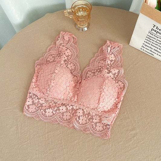 High-quality Lace V-shaped Beautiful Back Women's Bra with Pads