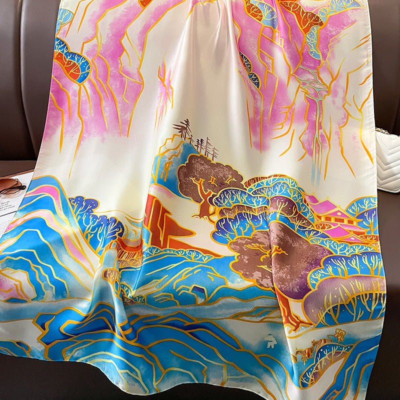 Summer Friendly Comfortable Colorful Stylish Satin Silk Scarf