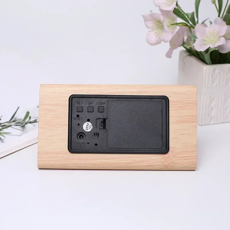 Digital LED Wooden Color Alarm Clock Table Decor Gift for Adults