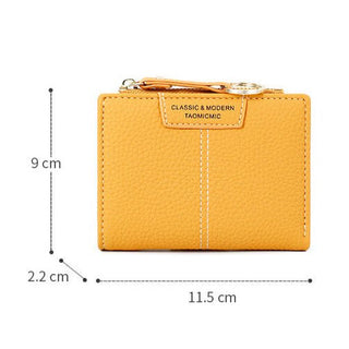 Fashionable and Multifunctional Short Zipper Bifold Wallet for Women